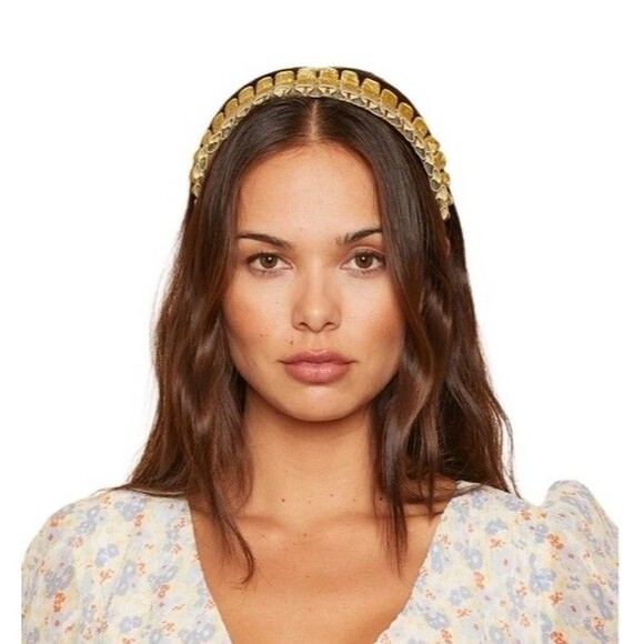 Eugenia Kim Rafaela Headband Holiday XMAS Metallic Velvet Gold Silver Ombre NWT main image 10